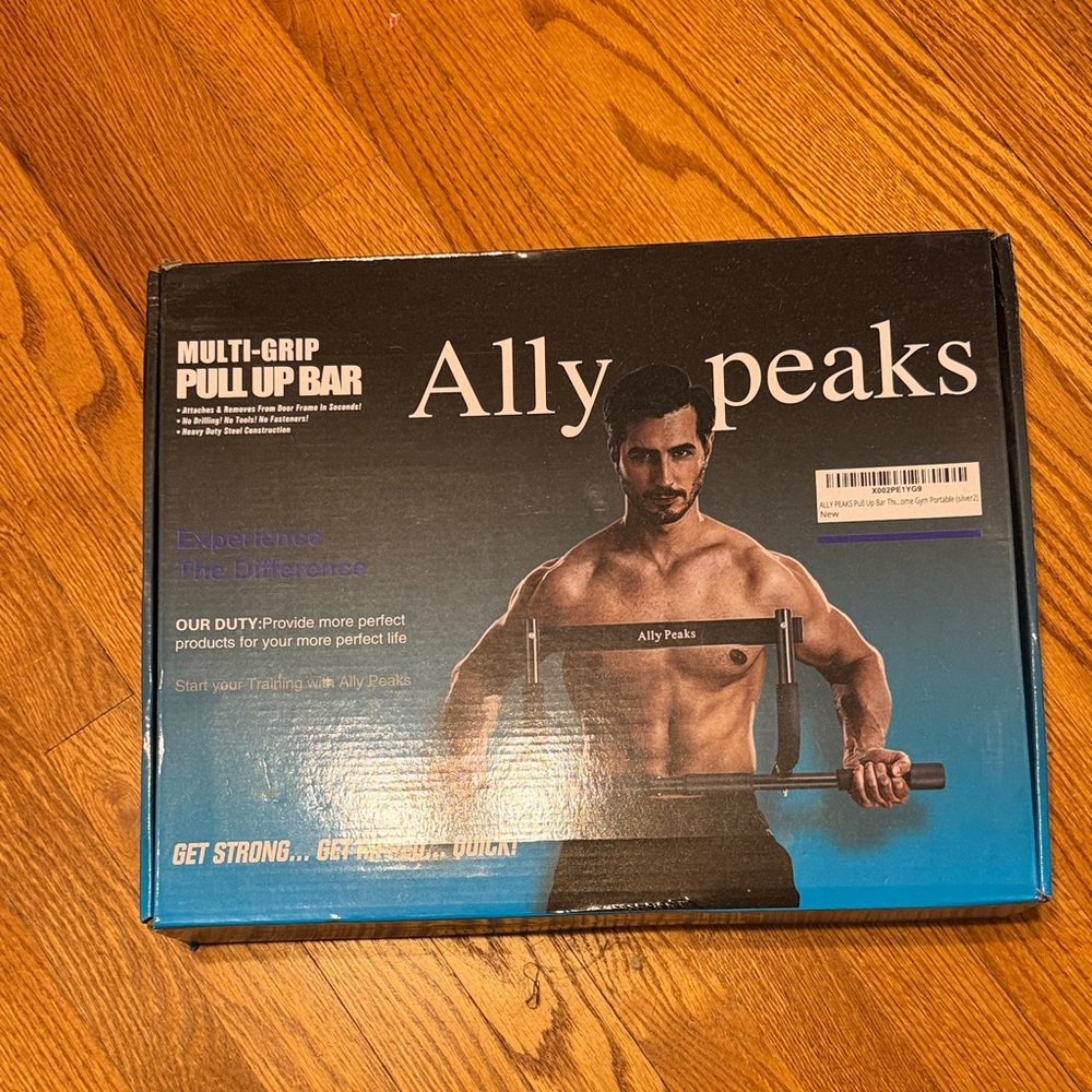 Ally Peaks Multi-Grip Pull Up Bar - Black and Blue Packaging